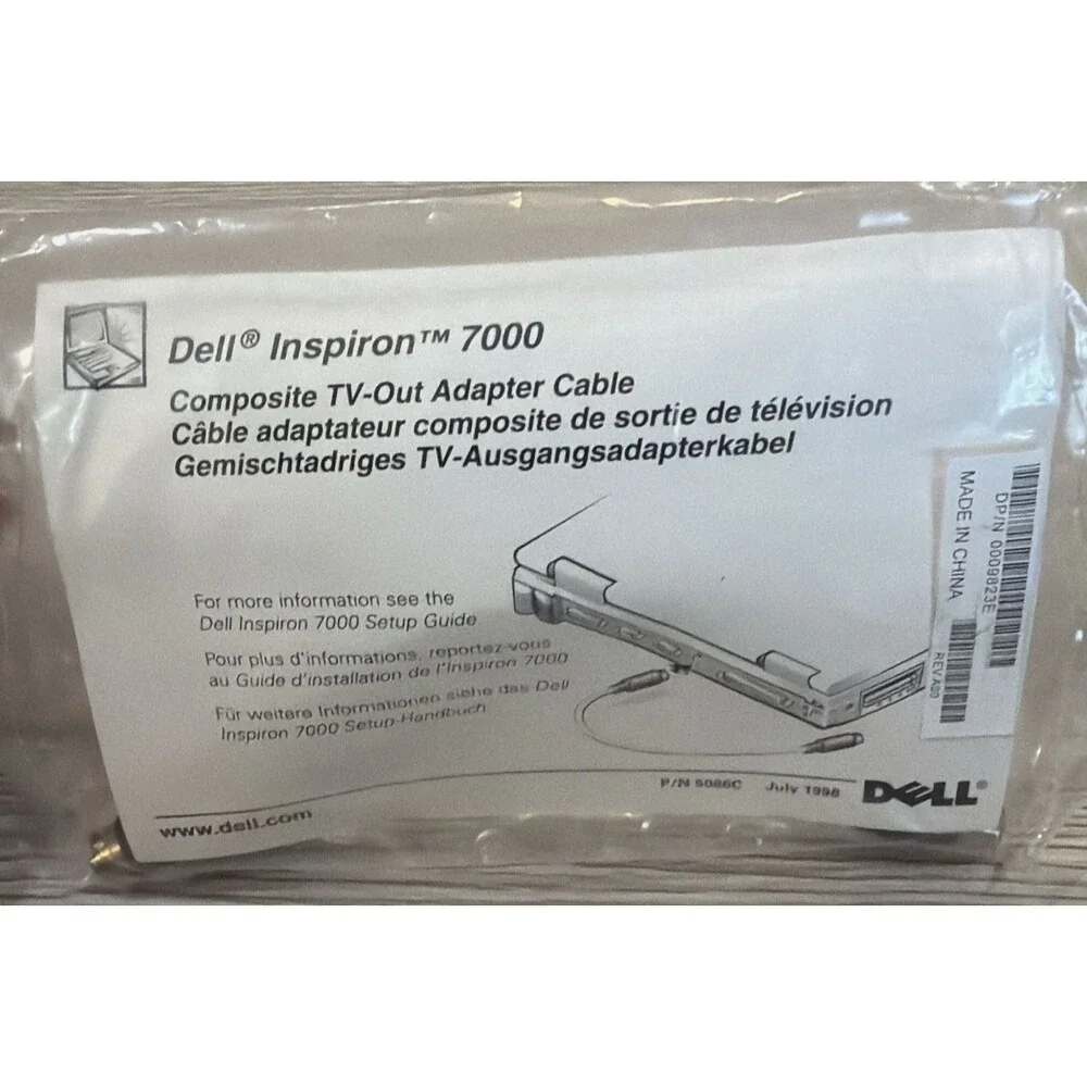 NEW Dell Inspiron 7000 Composite TV-Out Adapter Cable Genuine OEM Sealed